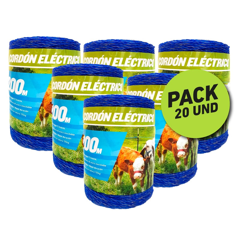 Cordón Eléctrico Rollo x 200m Agrofácil paquete x 20 unds