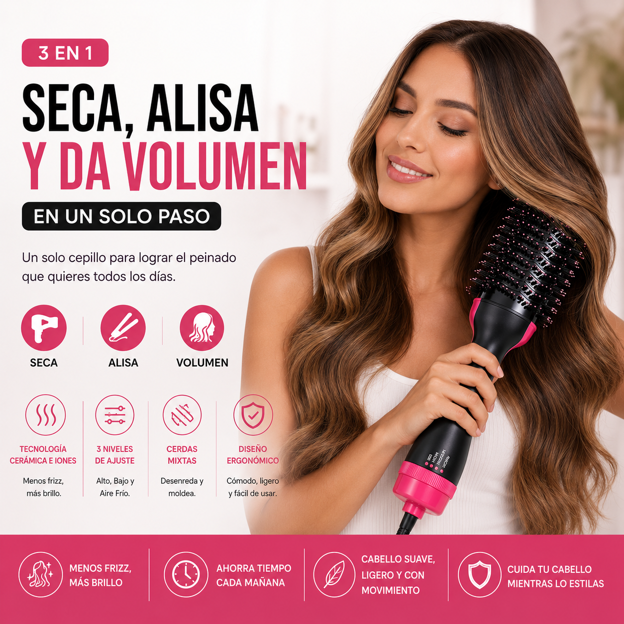 Cepillo Secador Y Moldeador De Cabello