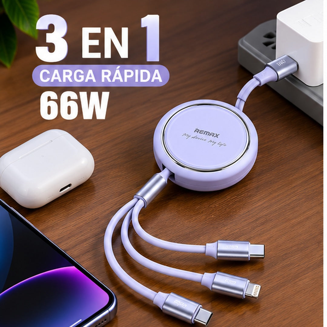 REMAX CABLE CARGA RAPIDA RETRATIL