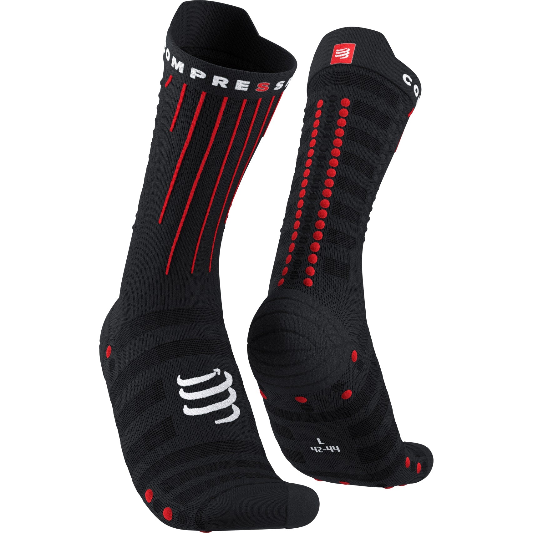 Compressport Medias de Compresión - Aero - negro/rojo
