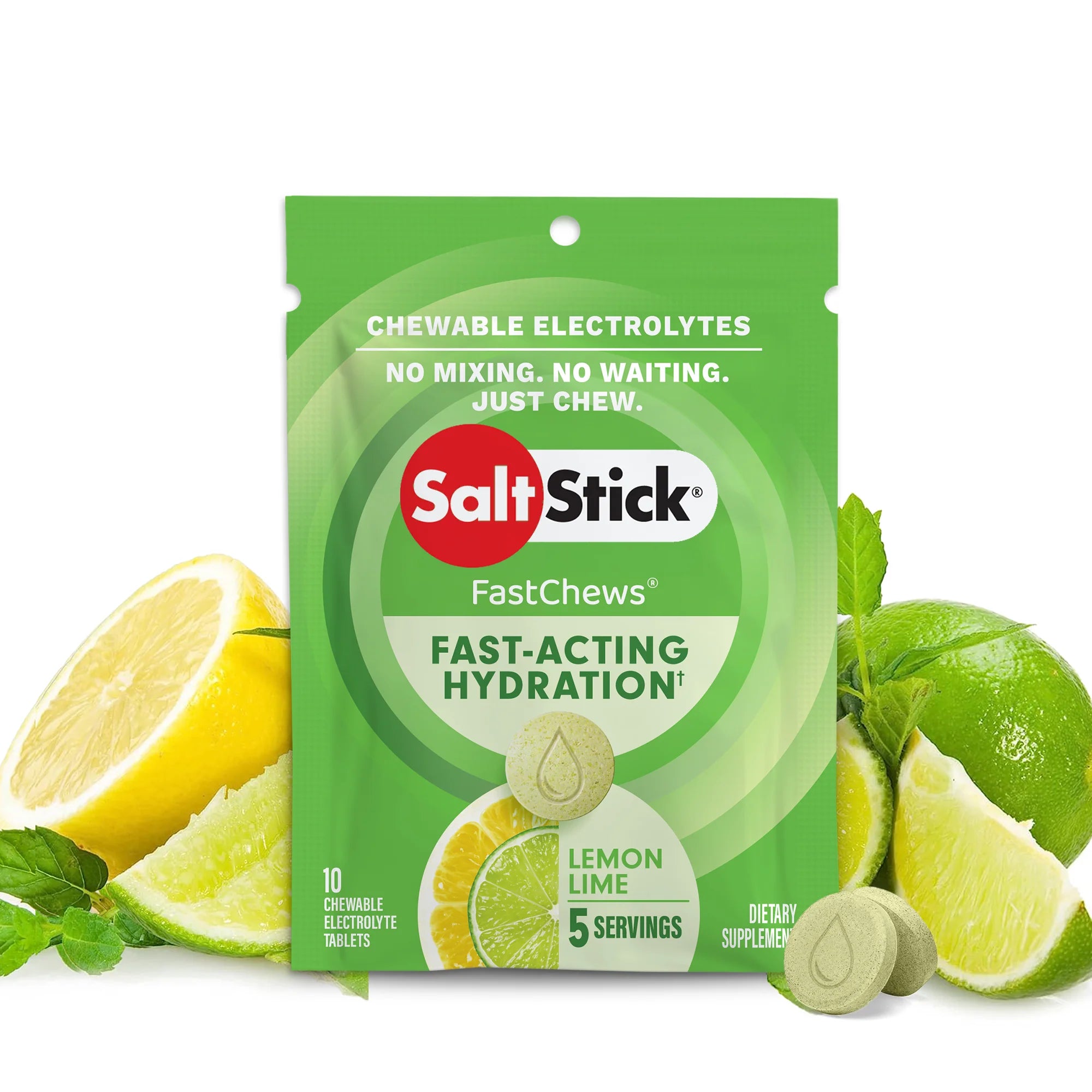 Pastillas de Sal Masticables - 10 Pastillas (Lima Limón)