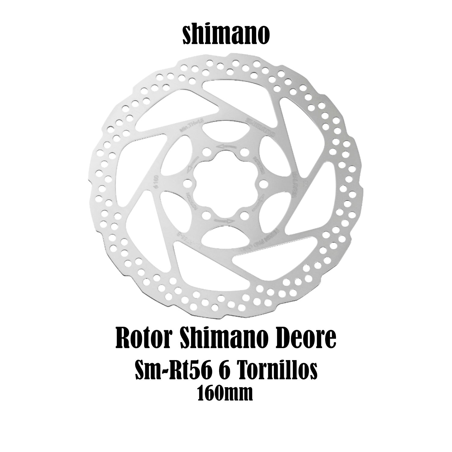 Rotor Freno Disco Shimano Deore 160mm 6 Tornillos Ciclismo Bicicleta Mtb