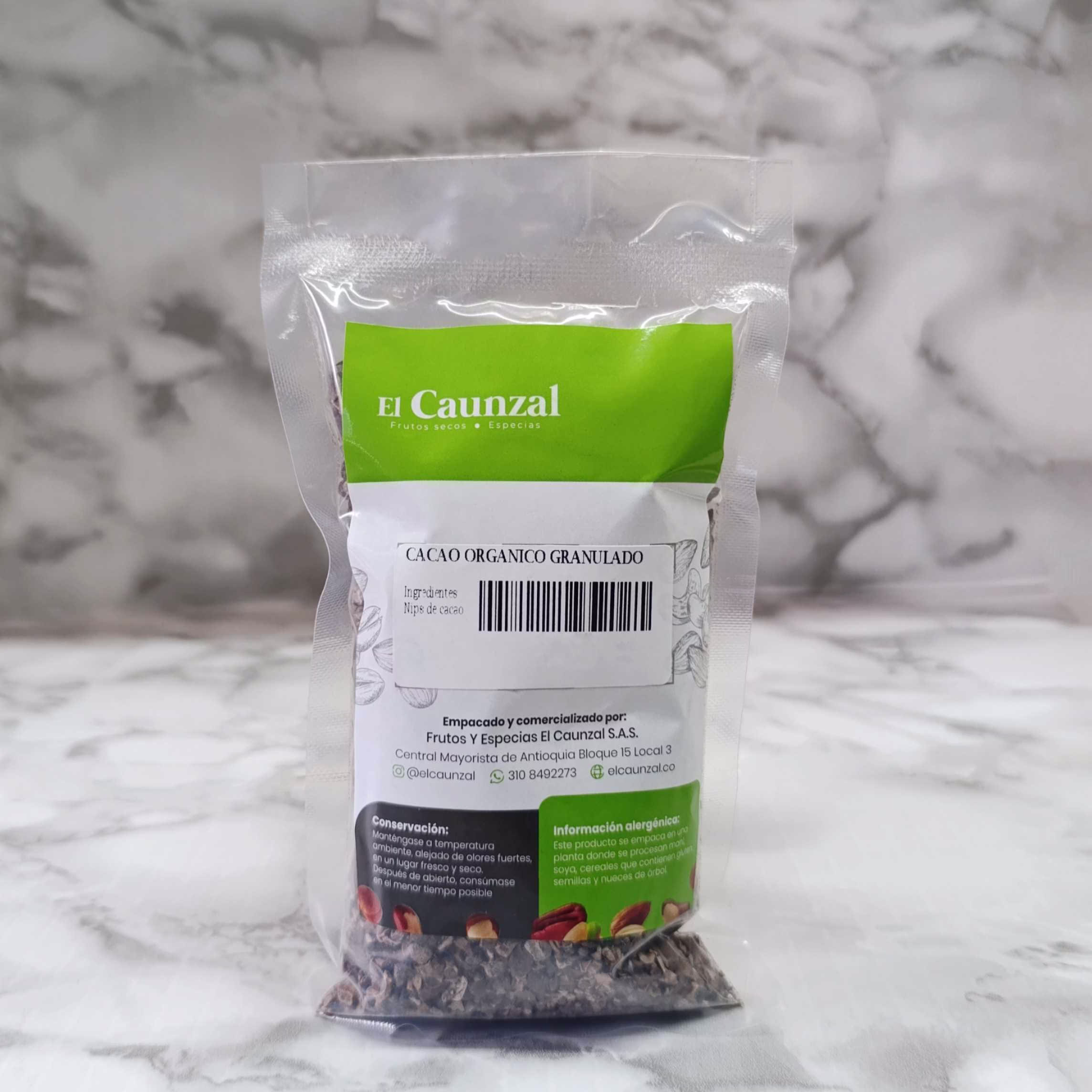 CACAO ORGANICO GRANULADO X 125 GR