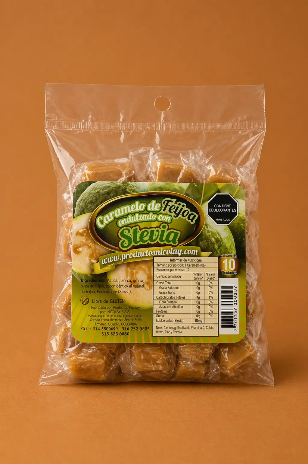 CARAMELO CON ESTEVIA FEIJOA X 10UND