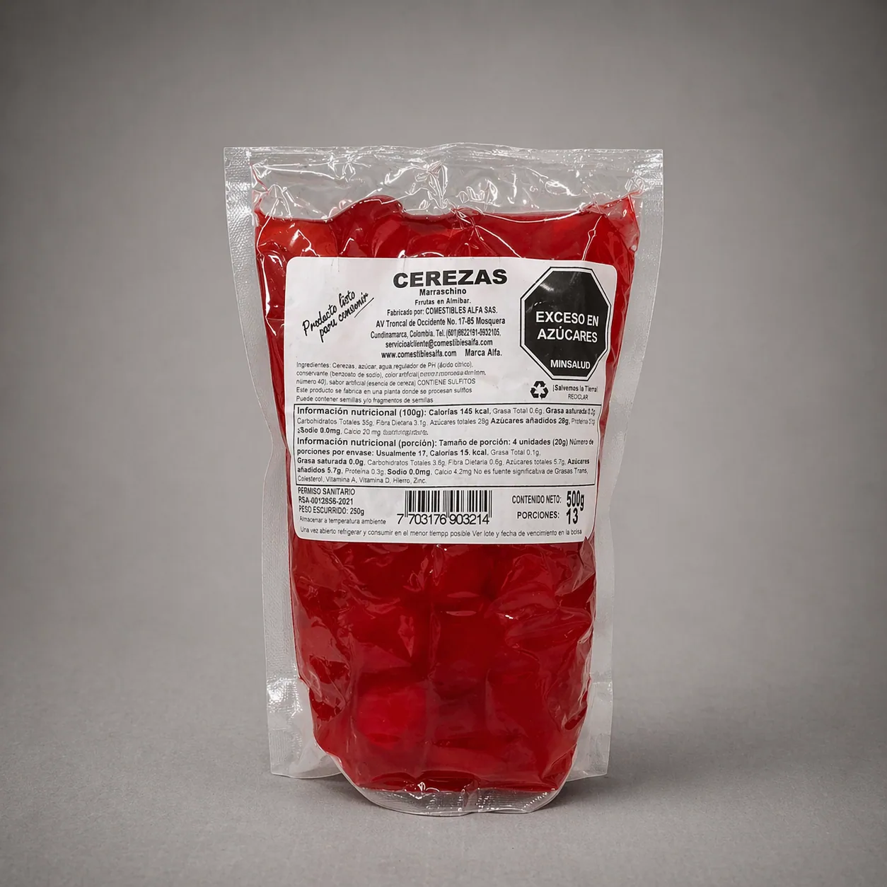 CEREZAS MARRASCHINO DOY PACK ALFA BOLSAS