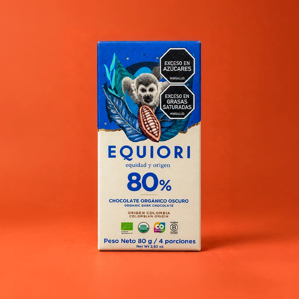 Chocolate Equiori 80% Cacao Orgánico – 80 g
