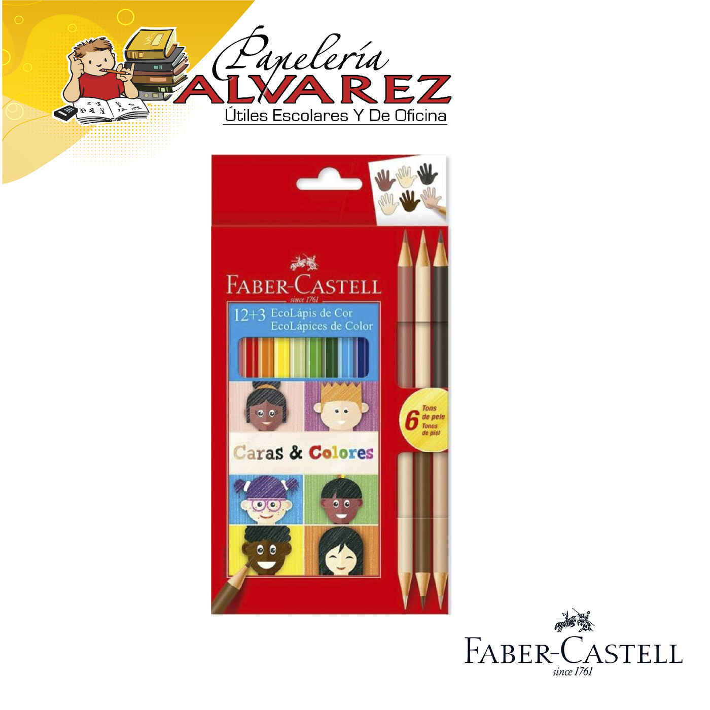 COLOR FABER CASTELL X 15 CARAS Y COLORES