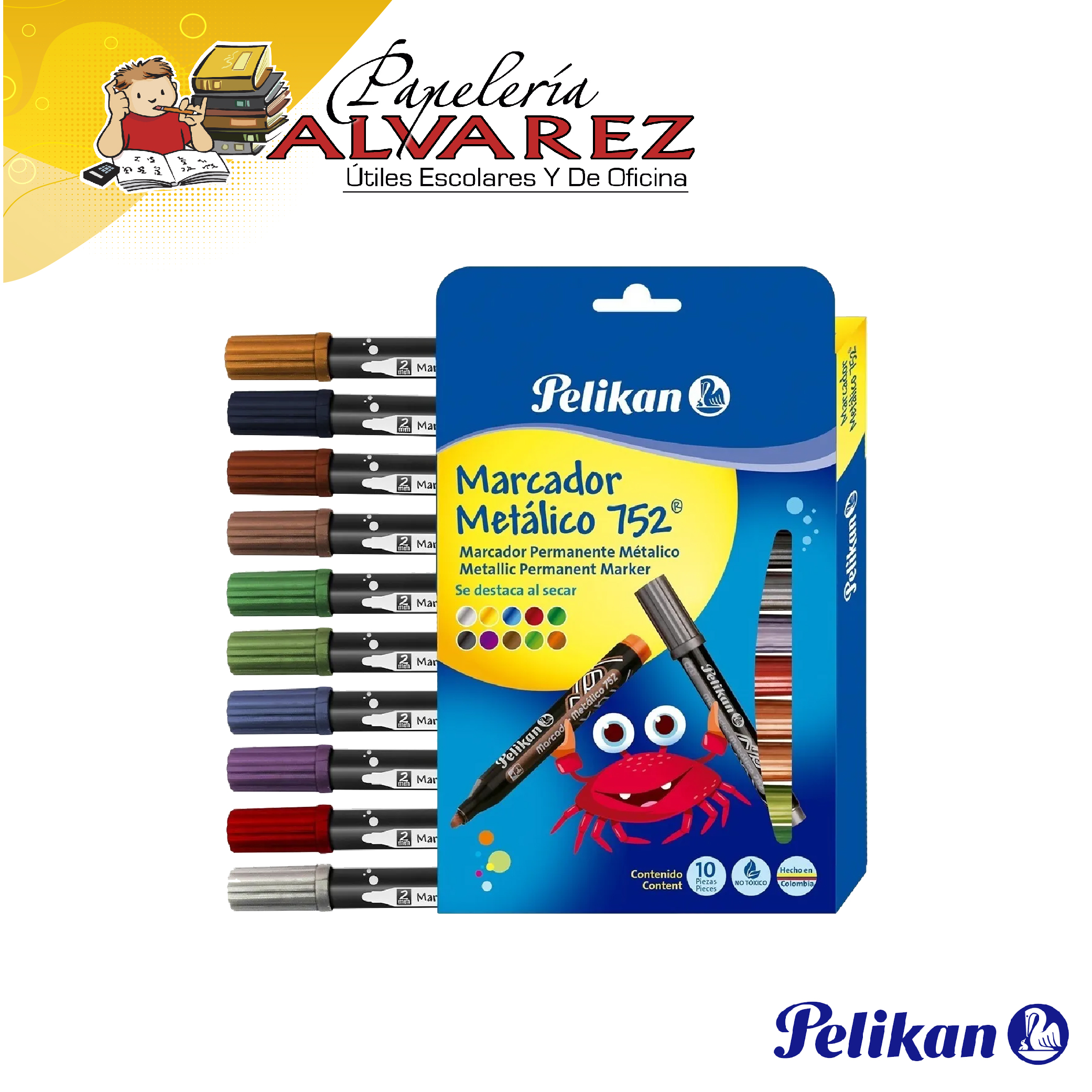 MARCADOR PELIKAN METALIZADO 752 X 10 ES
